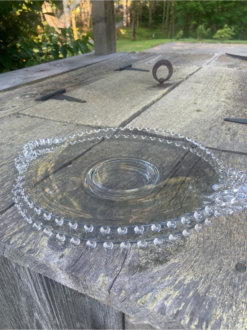 Vintage | set of 2 Imperial Glass Candlewick Beaded Edge Tray